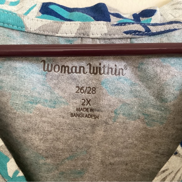 Woman Within Multicolor Patterned Top - Picture 2 of 4